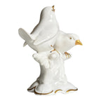 Vintage German Gerold & Co. Bavaria White Porcelain Bird Figurine - Gold Gilt