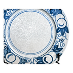 Antique Dedham Pottery Horse Chestnut Pattern Blue Lunch Plate, 7.5"