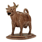 Antique Staffordshire Cow Creamer Brown Glaze Figural Creamer