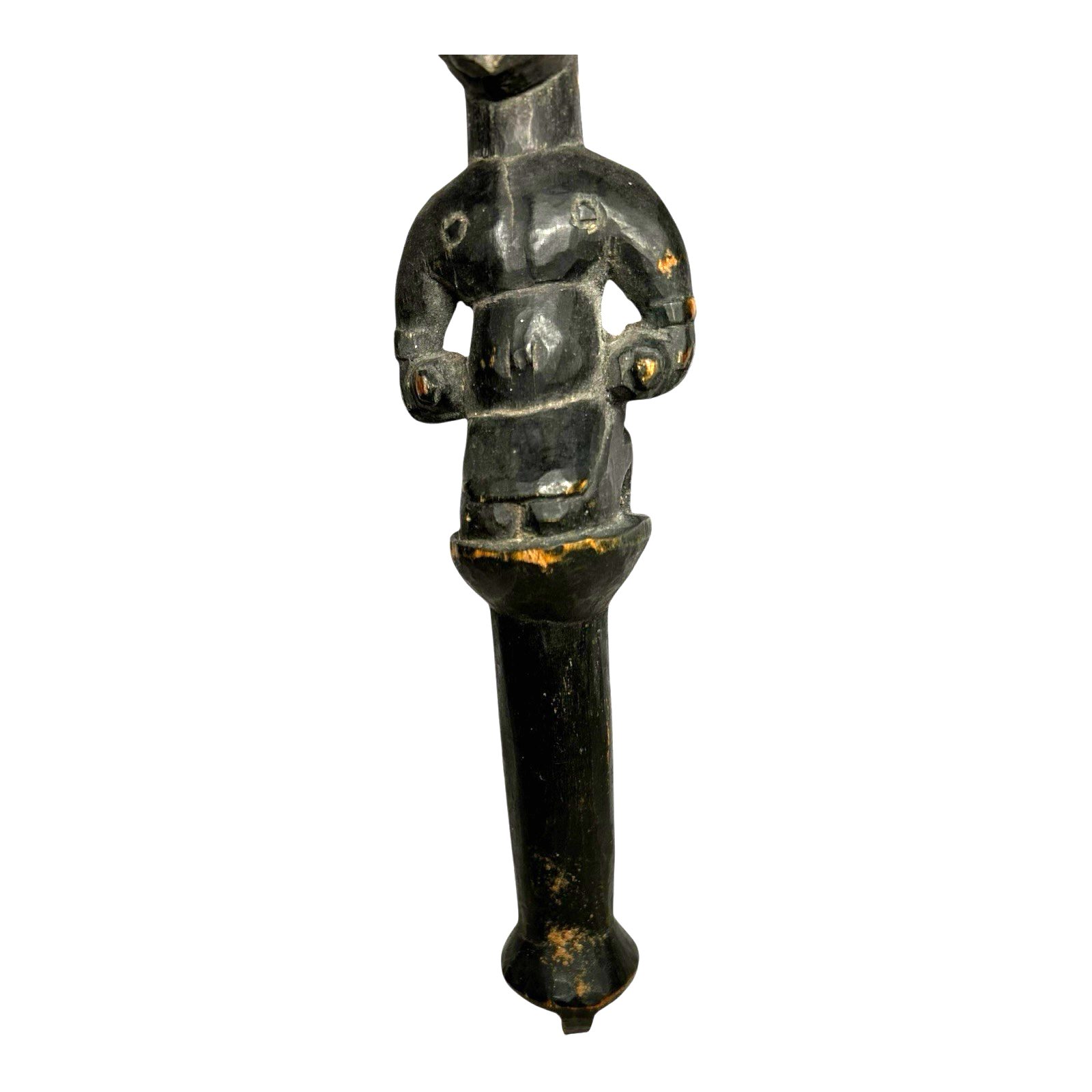 Antique African Yoruba Eshu Staff Ritual Figure - Hand Carved Wood