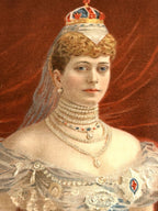 Antique Coronation Silk of King Edward VII and Queen Alexandria 1901