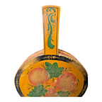 Antique Folk Art Hand Painted Wood Fireplace Bellows - Fruit Motif