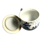 Antique Mottahedeh Blue & White Canton Syllabub Pot de Creme Cup and Cover