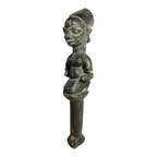 Antique African Yoruba Eshu Staff Ritual Figure - Hand Carved Wood