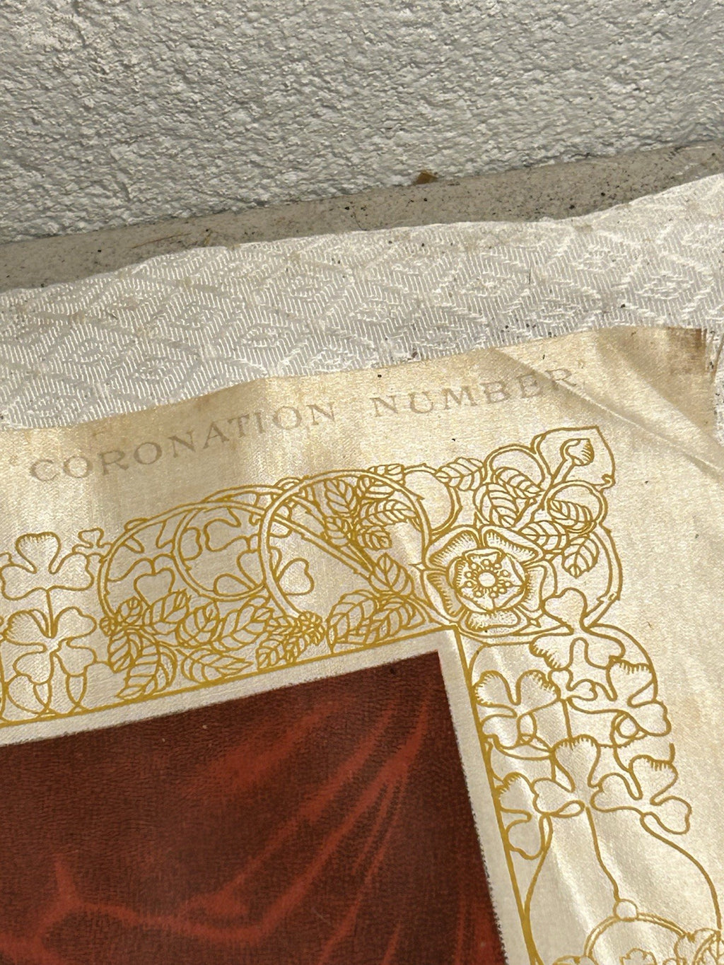 Antique Coronation Silk of King Edward VII and Queen Alexandria 1901