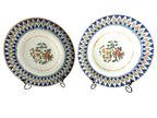 Antique Set of Two Chinese Export Famille Rose Peony Plates