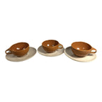 Vintage Raymor Roseville Pottery Coffee Cups & Saucers - Ben Seibel Set of 3