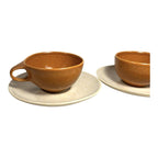 Vintage Raymor Roseville Pottery Coffee Cups & Saucers - Ben Seibel Set of 3