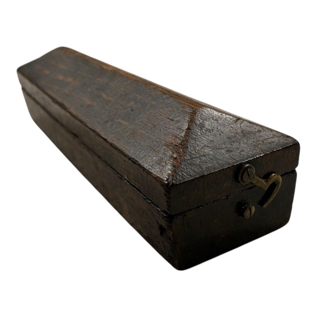 Antique Sharpening Stone in Coffin Wood Box