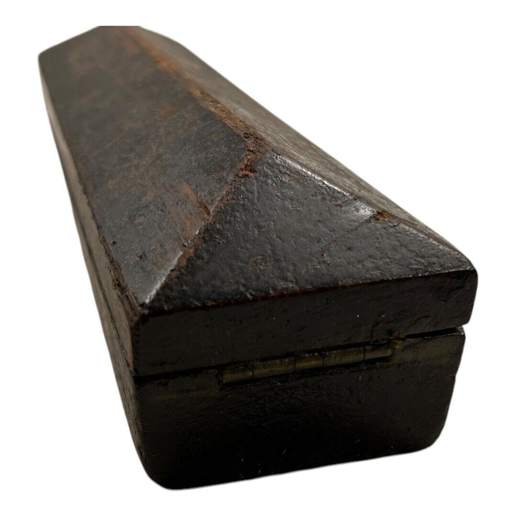 Antique Sharpening Stone in Coffin Wood Box