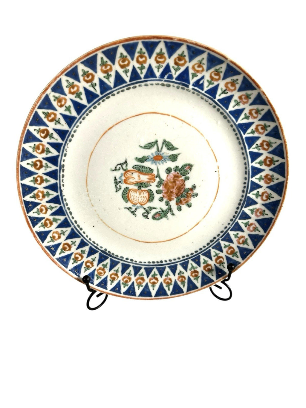 Antique Set of Two Chinese Export Famille Rose Peony Plates