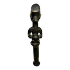 Antique African Yoruba Eshu Staff Ritual Figure - Hand Carved Wood