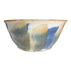 Vintage Studio Pottery Blue Tan Drip Glaze Art Pottery Bowl - Signed