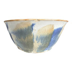 Vintage Studio Pottery Blue Tan Drip Glaze Art Pottery Bowl - Signed