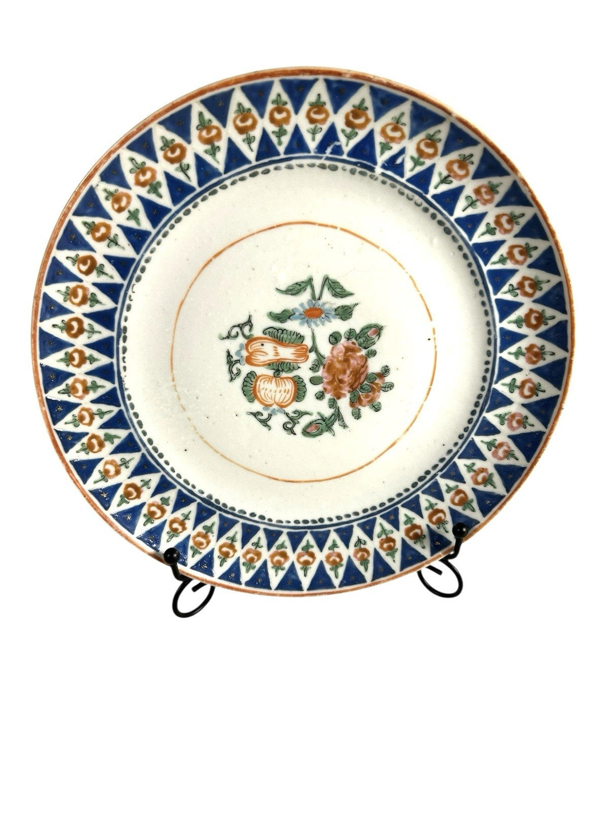 Antique Set of Two Chinese Export Famille Rose Peony Plates