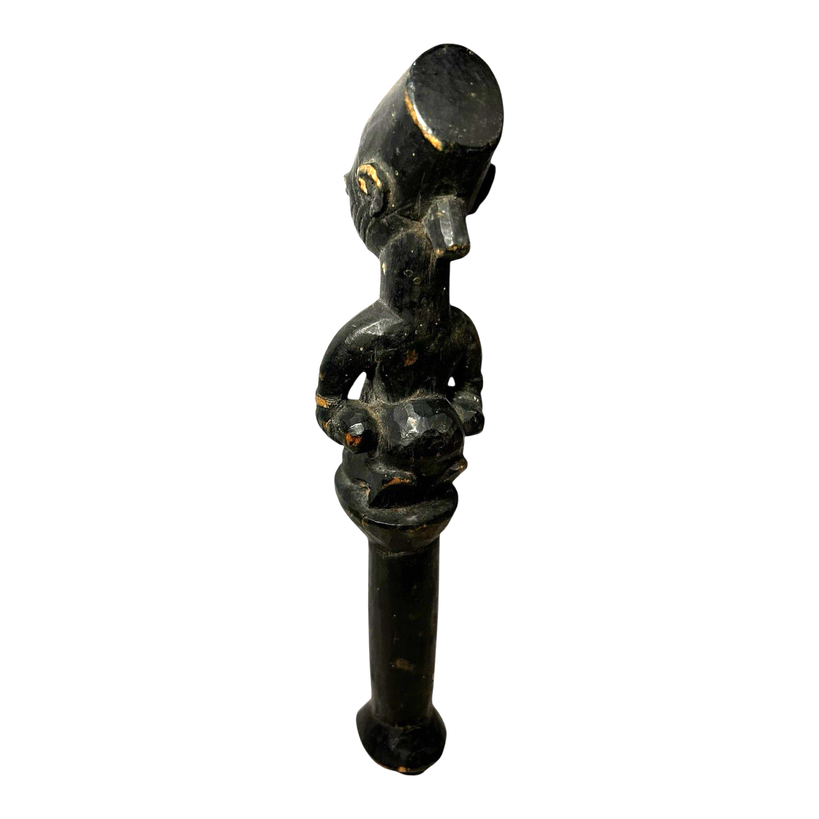 Antique African Yoruba Eshu Staff Ritual Figure - Hand Carved Wood