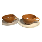 Vintage Raymor Roseville Pottery Coffee Cups & Saucers - Ben Seibel Set of 3
