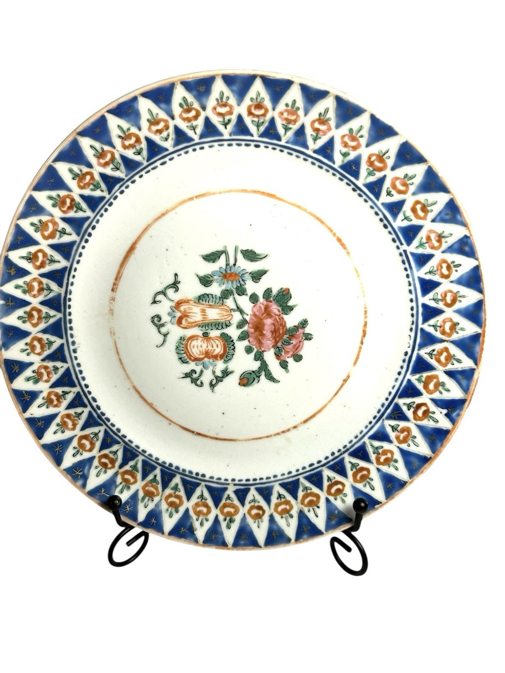 Antique Set of Two Chinese Export Famille Rose Peony Plates