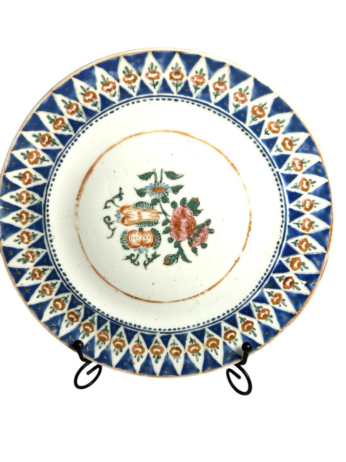 Antique Set of Two Chinese Export Famille Rose Peony Plates