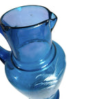 Antique Large Blue Mary Gregory Hand Blown Glass Pitcher