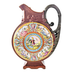 Antique Hungarian Majolica Ewer Figural Classical Roundel Jug - Star of David