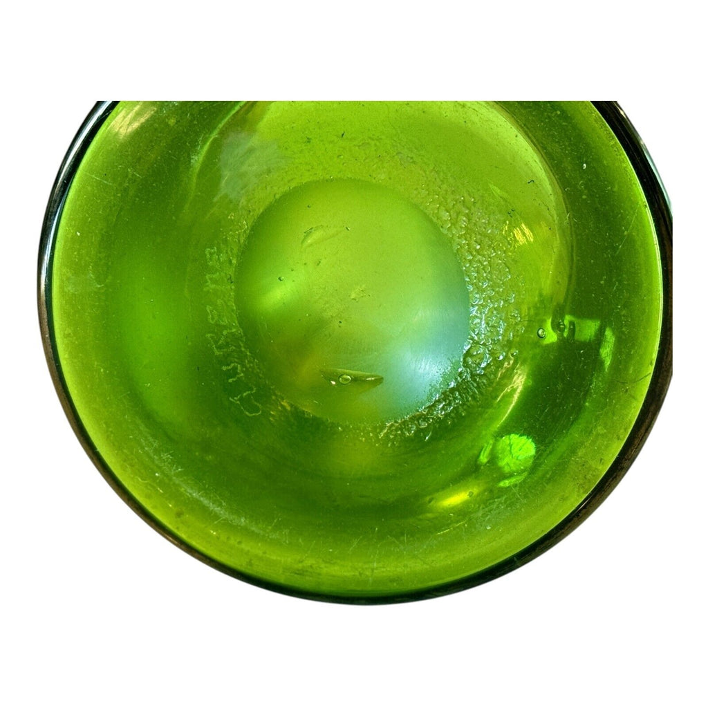 Antique Steuben Art Glass Green Aurene Iridescent Bride's Basket (Attr. Carder)