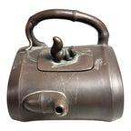 Antique Chinese Yixing Bamboo Form Clay Teapot with Applied Squirrel