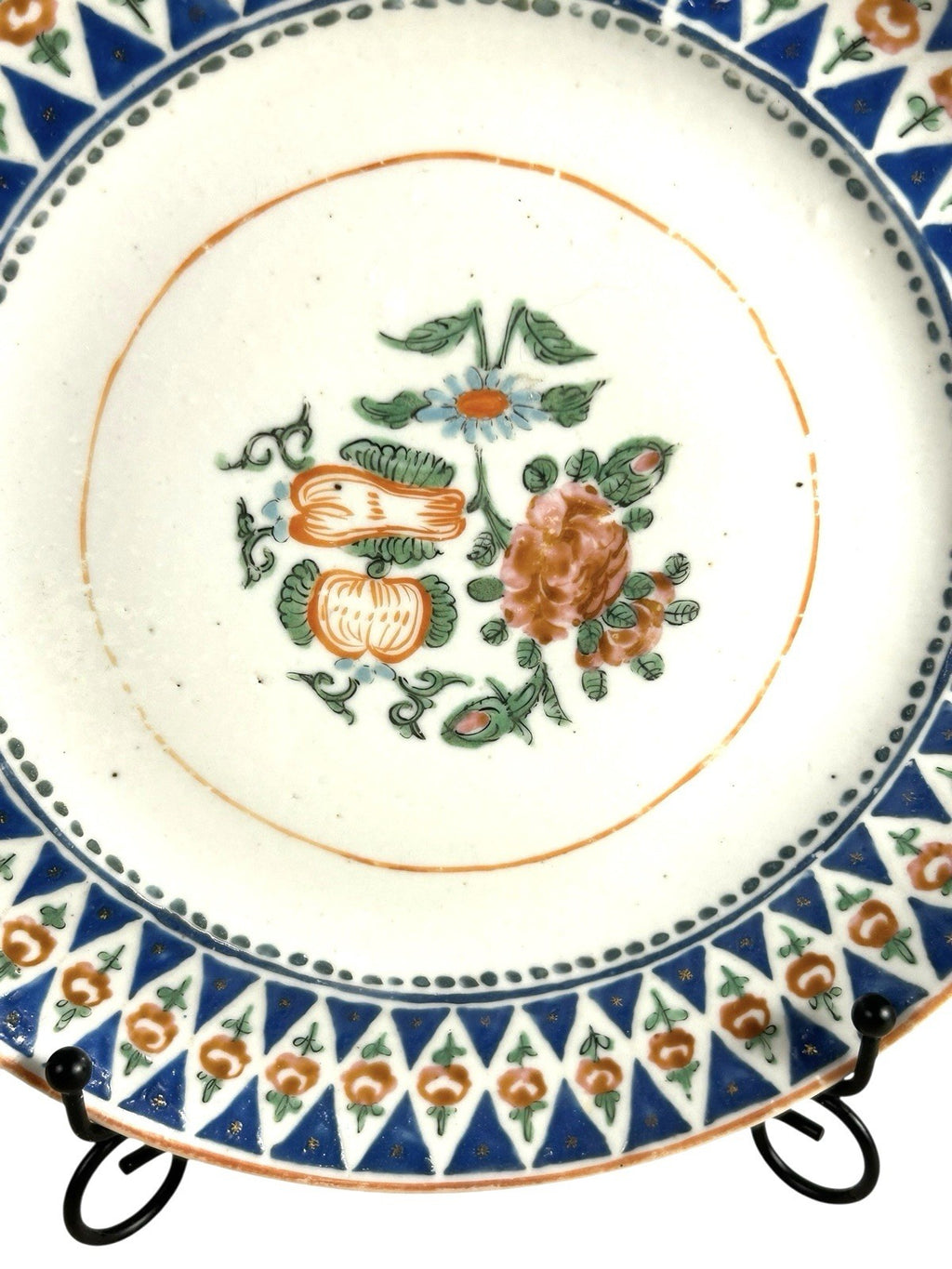 Antique Set of Two Chinese Export Famille Rose Peony Plates