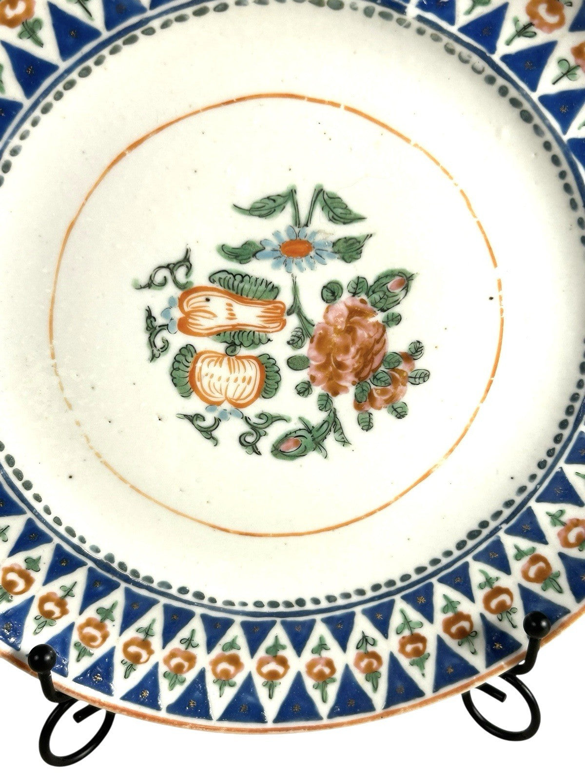 Antique Set of Two Chinese Export Famille Rose Peony Plates