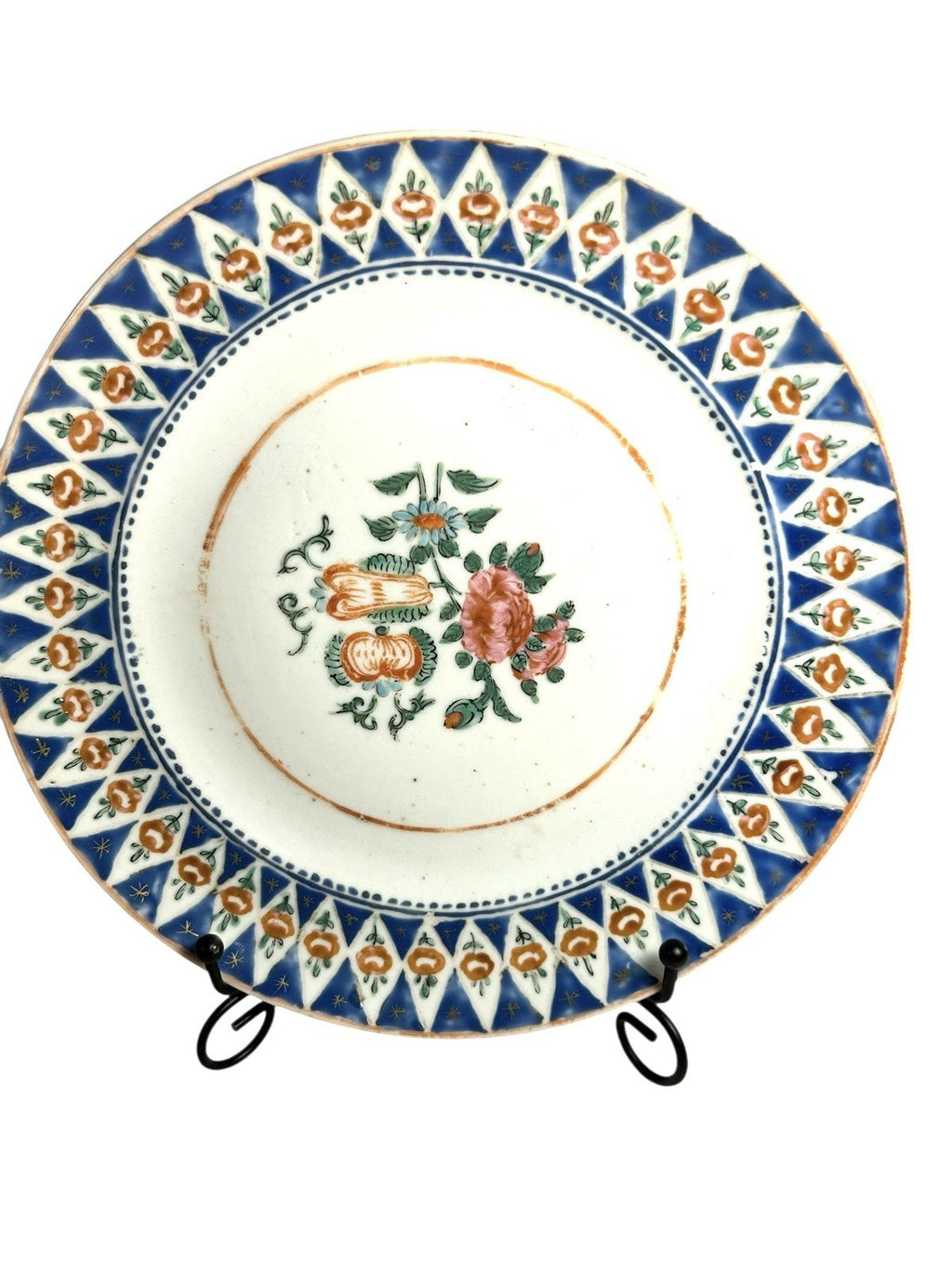 Antique Set of Two Chinese Export Famille Rose Peony Plates