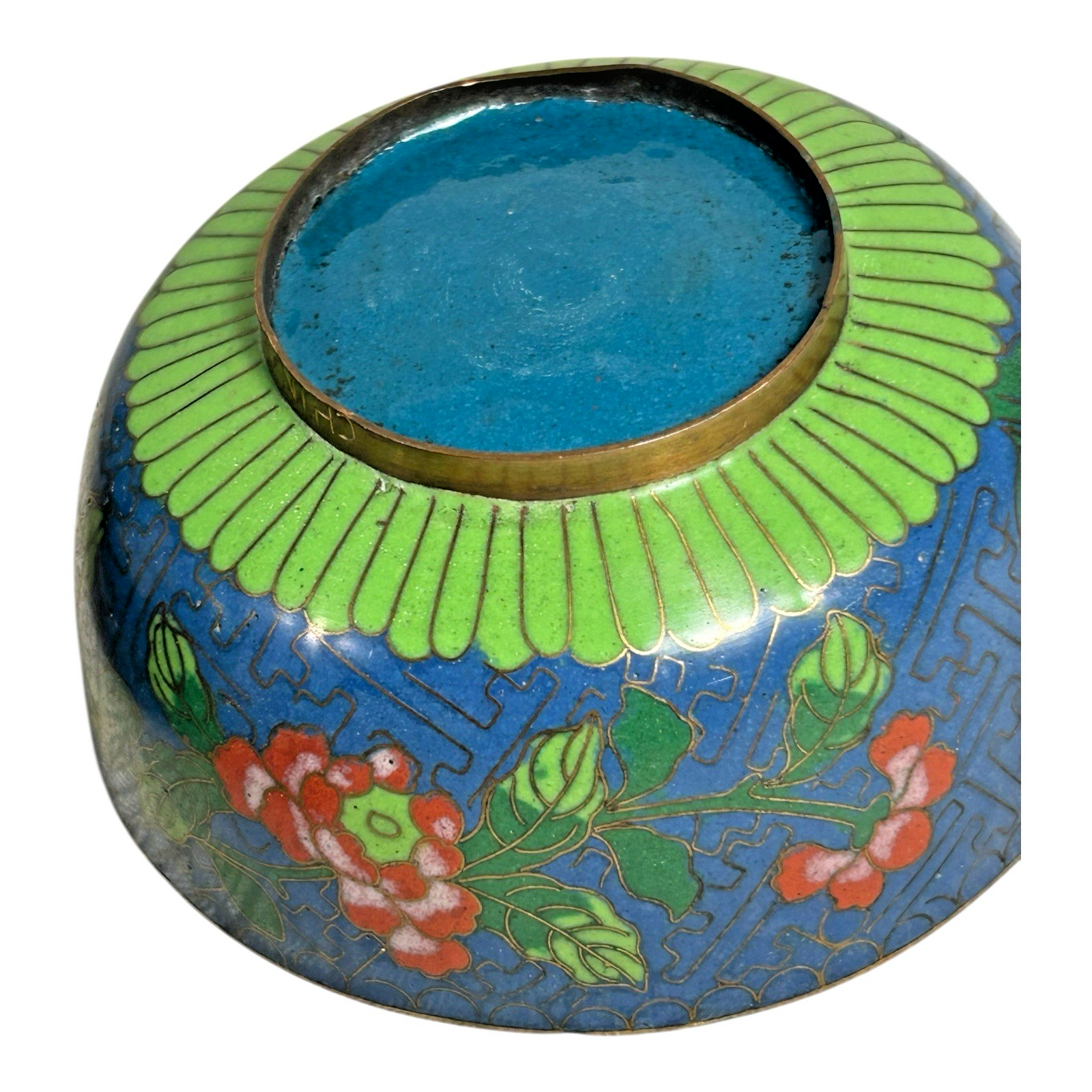 Vintage Chinese Cloisonné Floral Enameled Vases Bowl Egg (Set of 4)