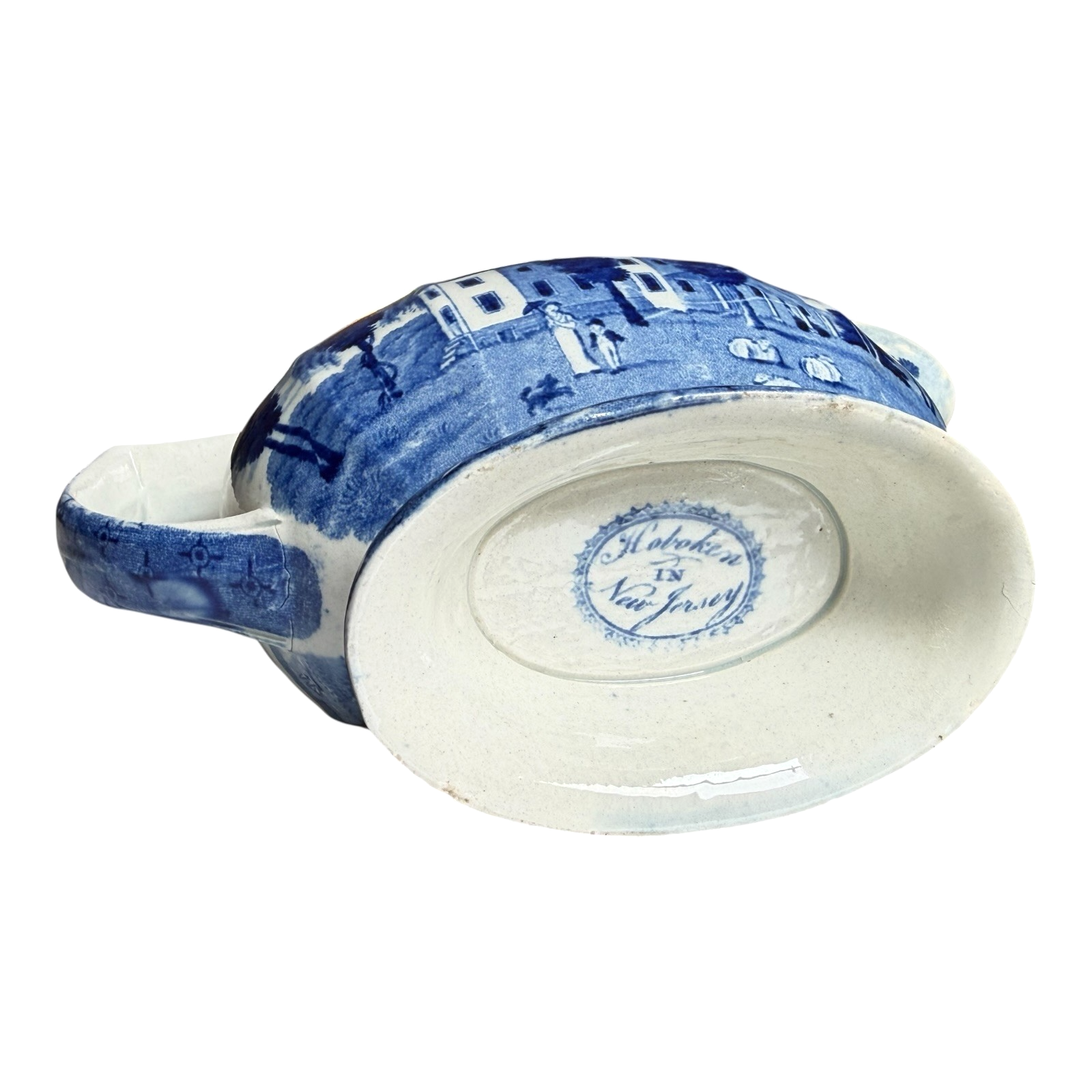 Antique Historical Staffordshire Blue Transferware Gravy Sauce Boat – Hoboken NJ
