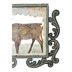 Antique Early 1900s American Folk Art Hand-Cut Metal Ranch Trade Sign, Steer/Cow