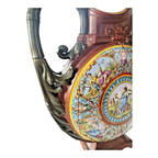 Antique Hungarian Majolica Ewer Figural Classical Roundel Jug - Star of David