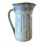 Vintage Country Farmhouse Studio Art Pottery Blue & Gray Pitcher (Signed)