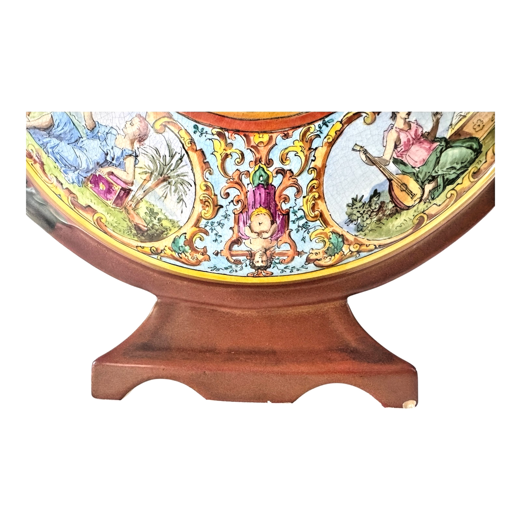 Antique Hungarian Majolica Ewer Figural Classical Roundel Jug - Star of David