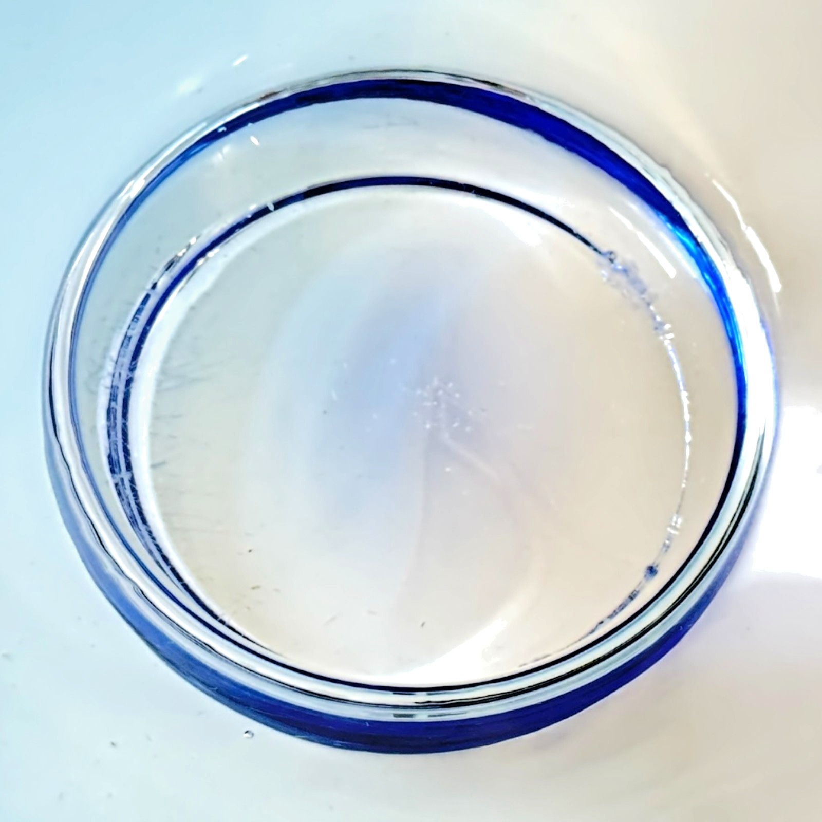 Vintage Orrefors Sweden Blue Footed Art Glass Centerpiece Dish
