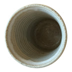 Vintage Handmade Studio Art Pottery Stoneware Vase – Striped Tan Glaze (Signed)