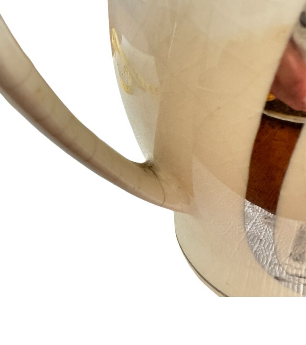 Antique Staffordshire Liverpool Storytelling Silver Painted Pitcher Jug