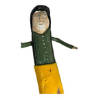 Vintage Hand Carved Folk Art Figural Walking Stick by RT Rulenback