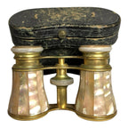 Antique Mother of Pearl Lemaire Paris Opera Glasses with Original Case