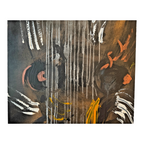 Vintage Large Original Abstract Expressionist Painting "Buffalo Woman" - Signed