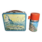 Vintage 1960 Aladdin Disneyland Metal Lunch Box & Thermos Set