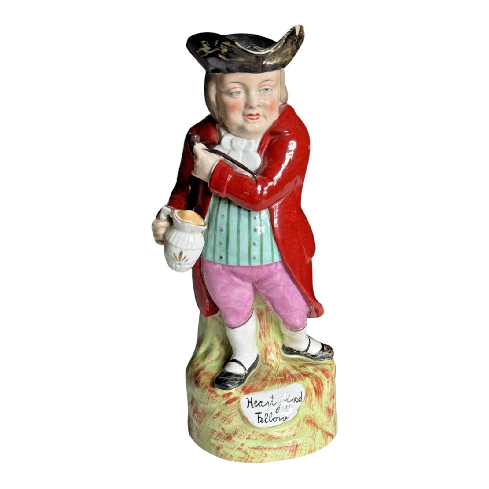 Antique Staffordshire Hearty Good Fellow Toby Jug Character Pitcher