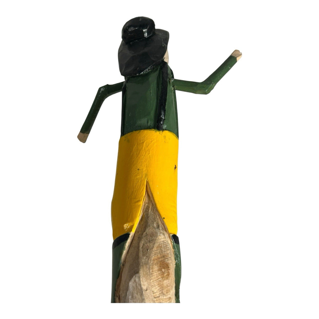 Vintage Hand Carved Folk Art Figural Walking Stick by RT Rulenback