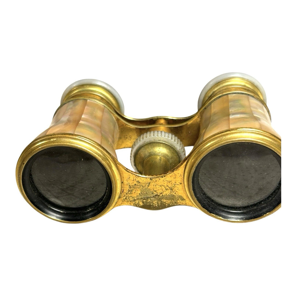 Antique Mother of Pearl Lemaire Paris Opera Glasses with Original Case