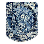 Antique Staffordshire Pottery Blue Transferware Plate - Fisherman Series
