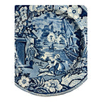 Antique Staffordshire Pottery Blue Transferware Plate - Fisherman Series