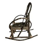 Antique Rustic Adirondack Twig Miniature Folk Art Rocking Chair