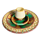 Antique Wedgwood Majolica Match Striker Ashtray - Fish Feet Tortoise Glaze